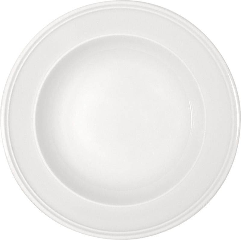 White Deep Plate with Steep Rim 9.8