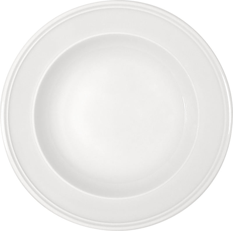 White Deep Plate with Rim 11.3