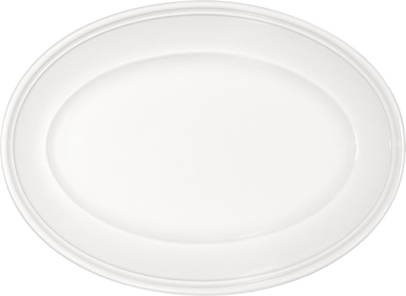 White Oval Platter with Steep Rim 9.5