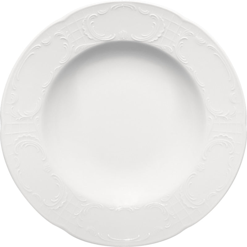 White Deep Plate with Rim 9.1