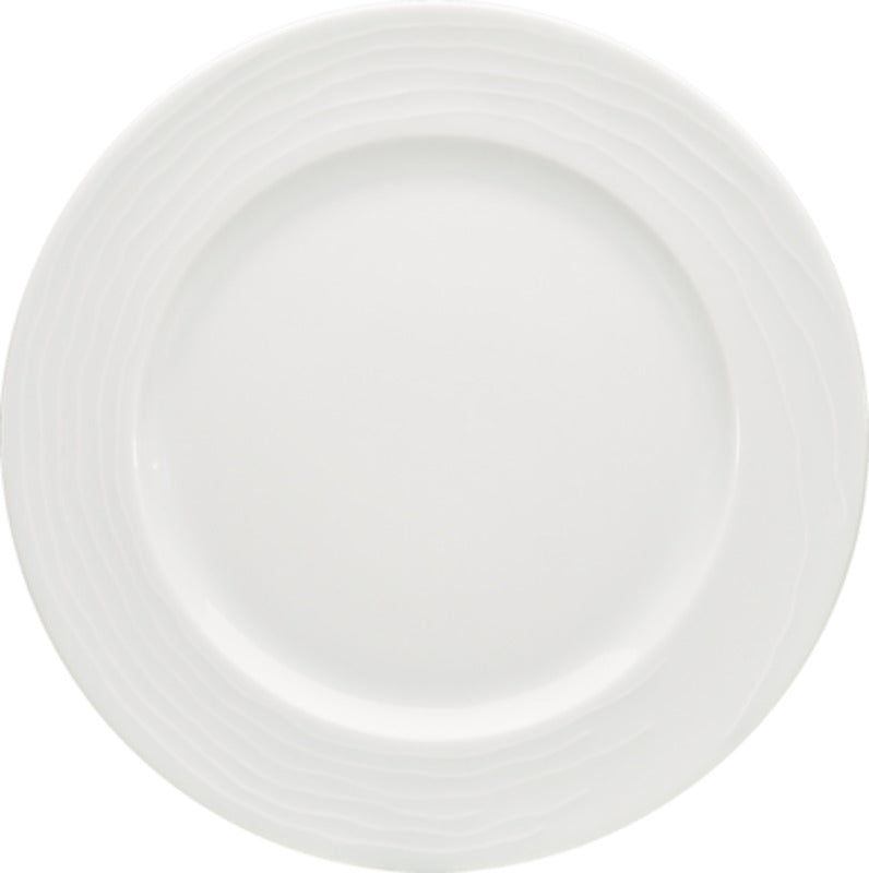 White Flat Plate With Wide Rim 6.3