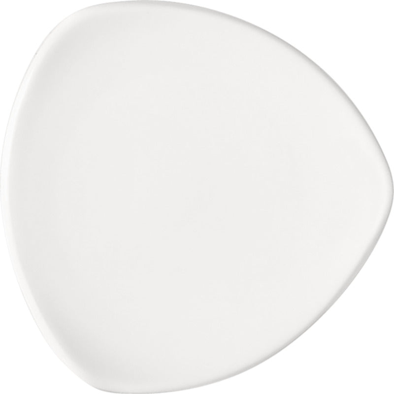 White Triangular Flat Coupe Plate 9.6