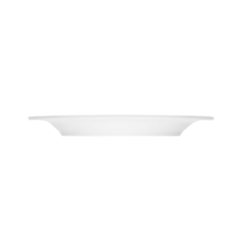 White Flat Plate with Rim 7.9