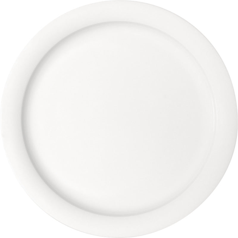 White Flat Plate With Narrow Rim 10.1