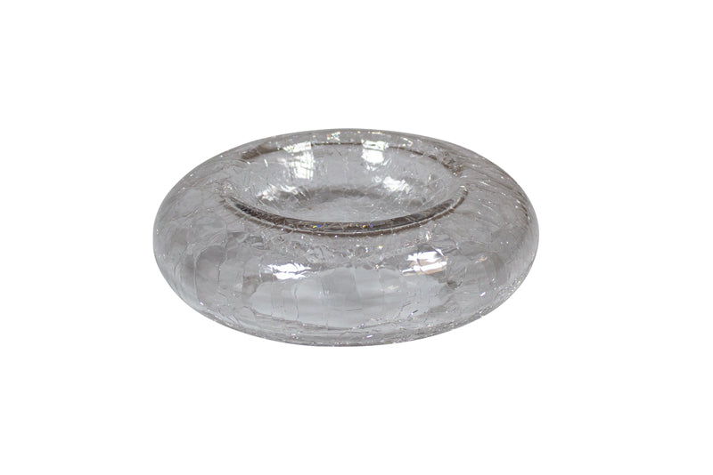 Transparent Crackled Glass Bowl 6.7